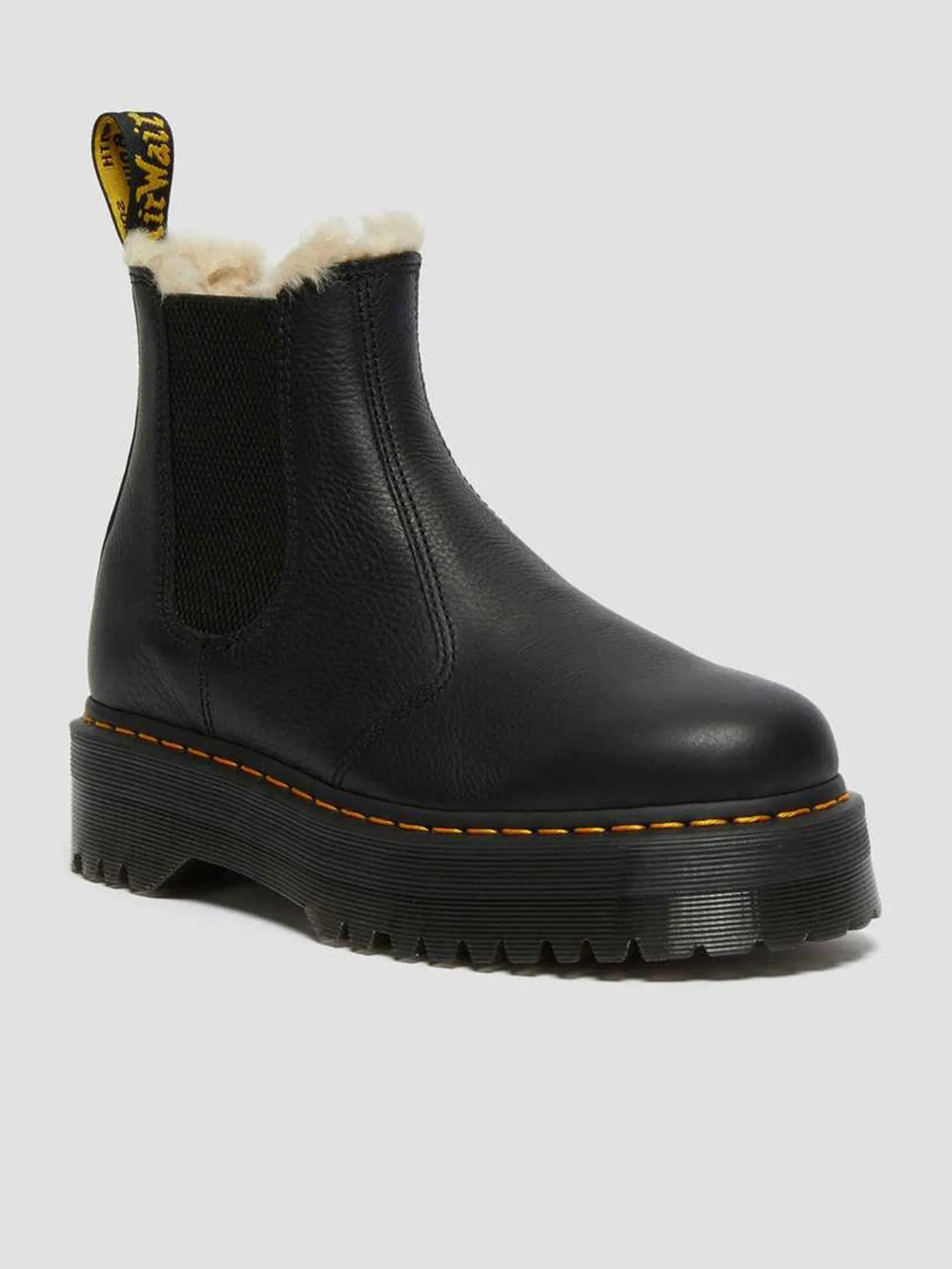 2976 Faux Fur Lined Platform Chelsea Boots