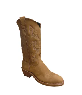 Abilene Boots Womens 11in Medium Square Toe Tan Nubuck Cowboy Boots