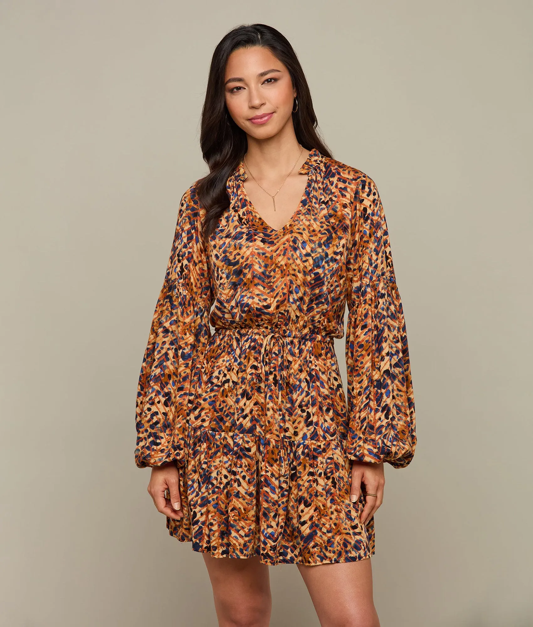 Alanna Long Sleeve Dress :: Brown