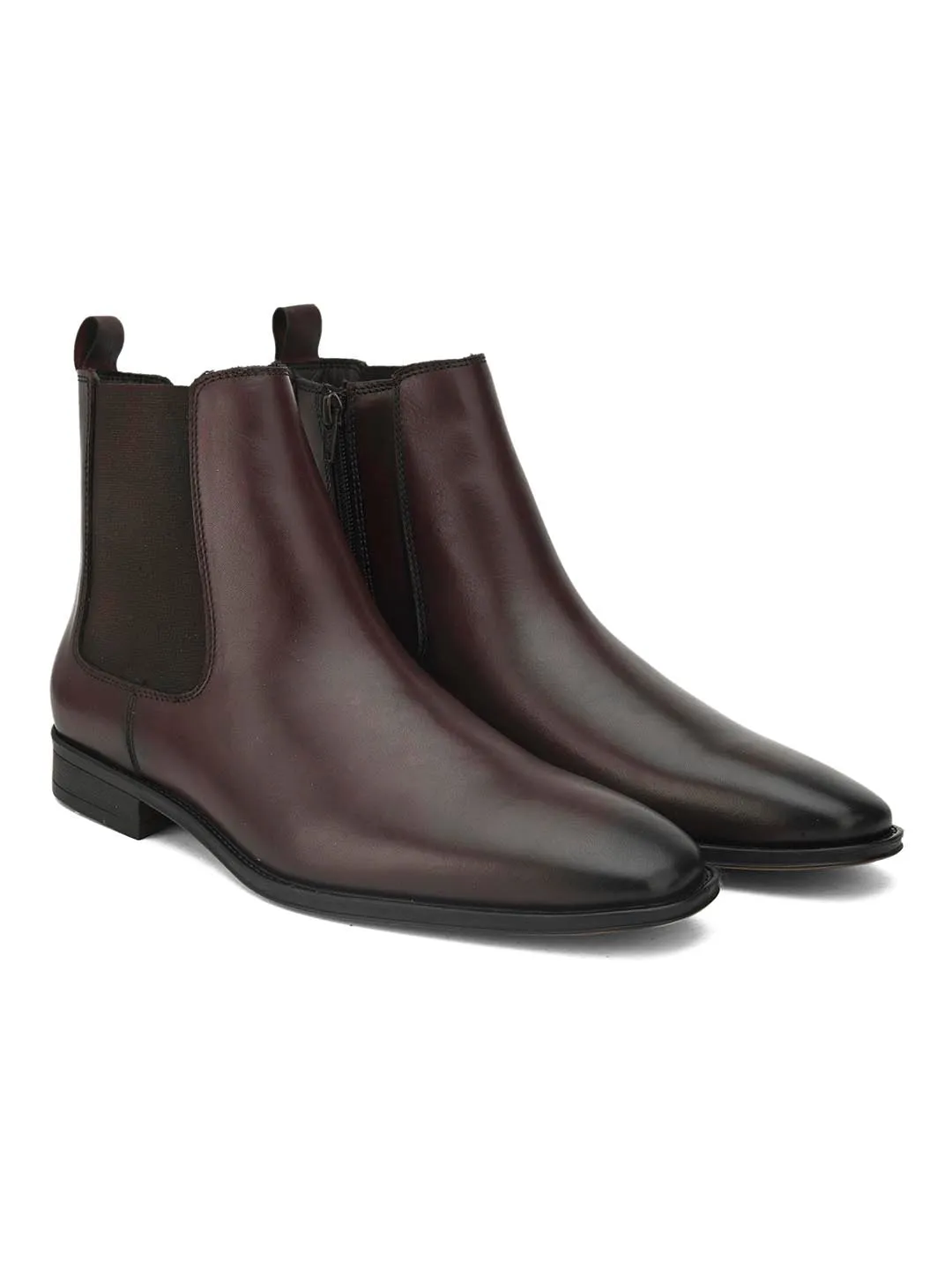 Alberto Torresi Royal Look Burgundy Chelsea Boots For Men