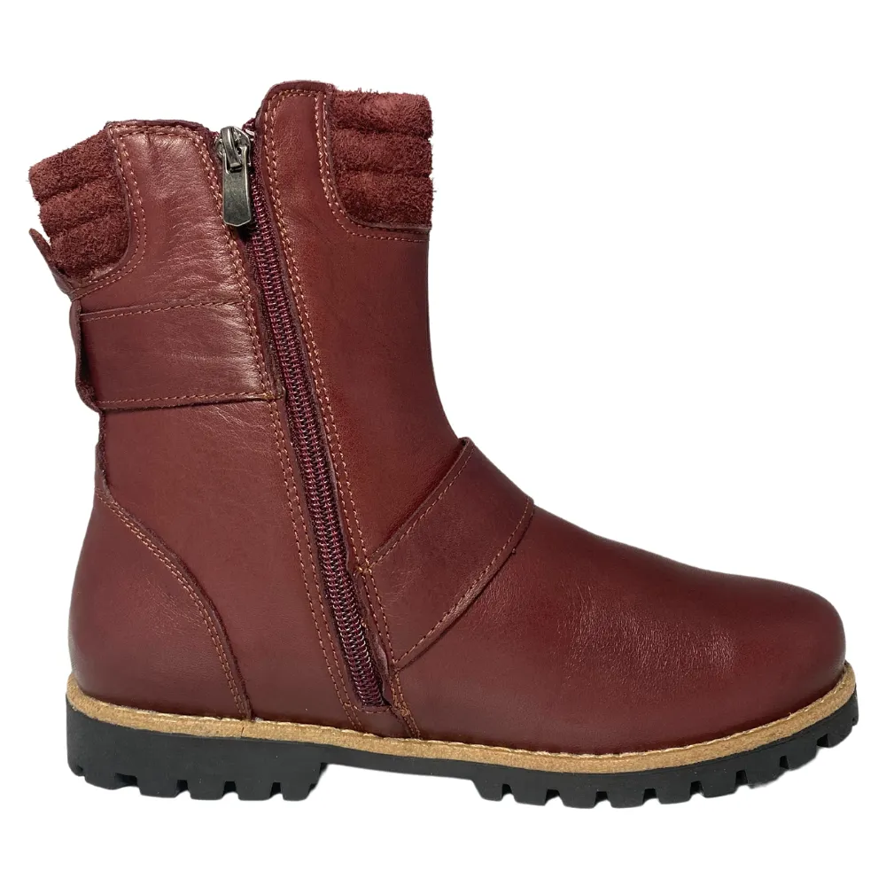 Andrea Conti Bucky Burgundy Leather Boot (Women's)