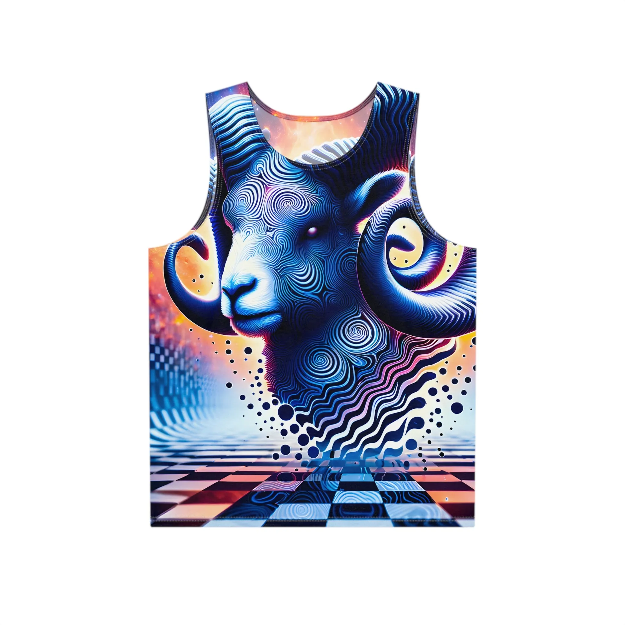 Aries Gift 2024 v1 Psychedelic T-shirt Tank Top by Meta Zen - Festival Rave Street Ware