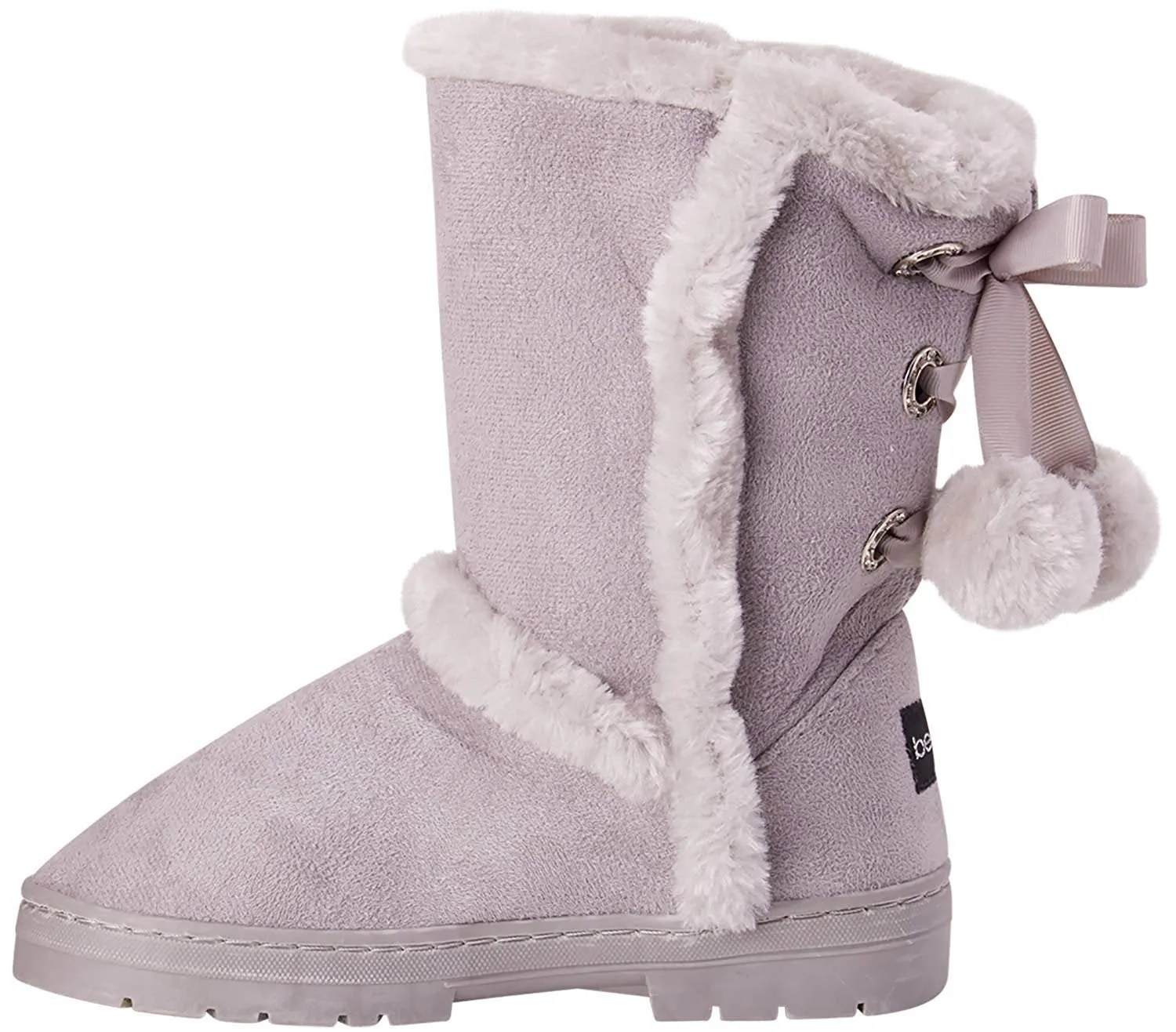 bebe Girls' Fur Trimming Winter Boots with Back Lace Up (Toddler/Little Girl/Big Girl)