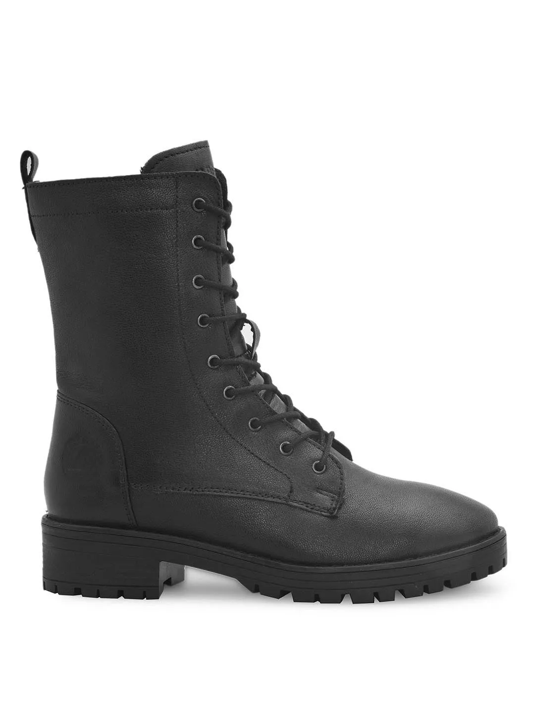 Black Leather Lace Up Boots