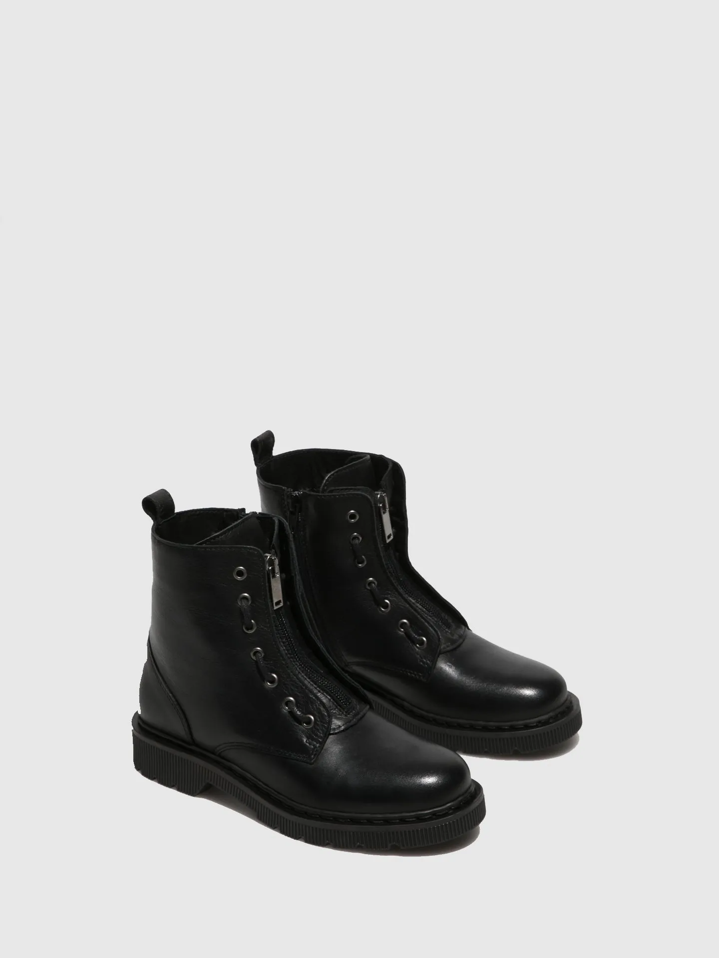 Black Zip Up Ankle Boots