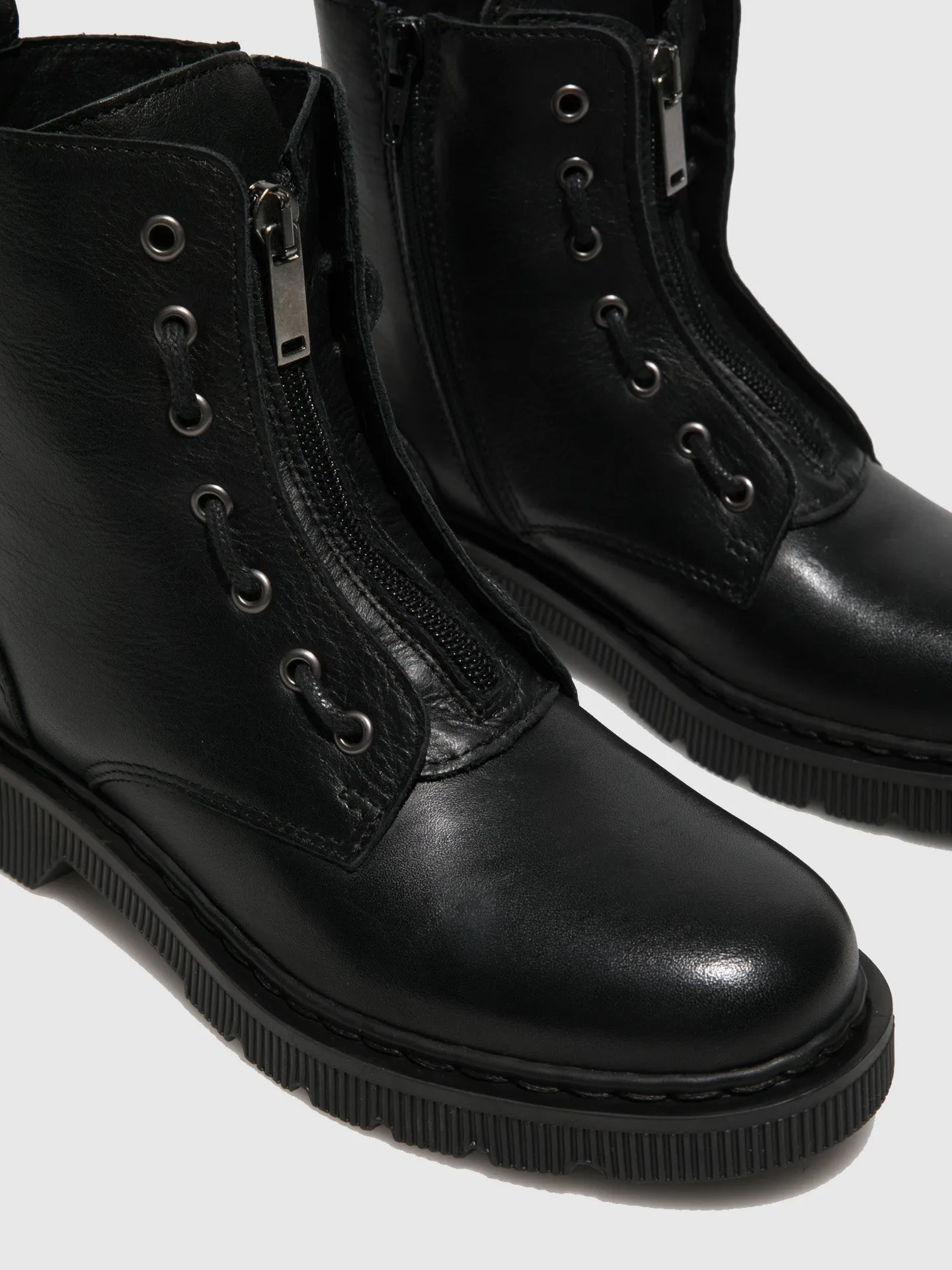 Black Zip Up Ankle Boots