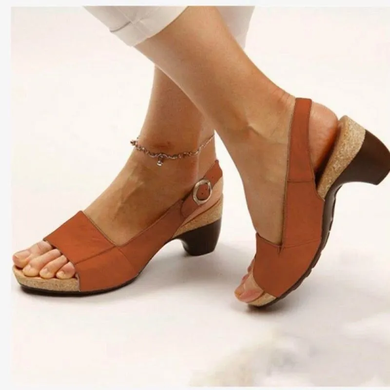 Block Low Heel Ankle Strap Sandals (9 colors)