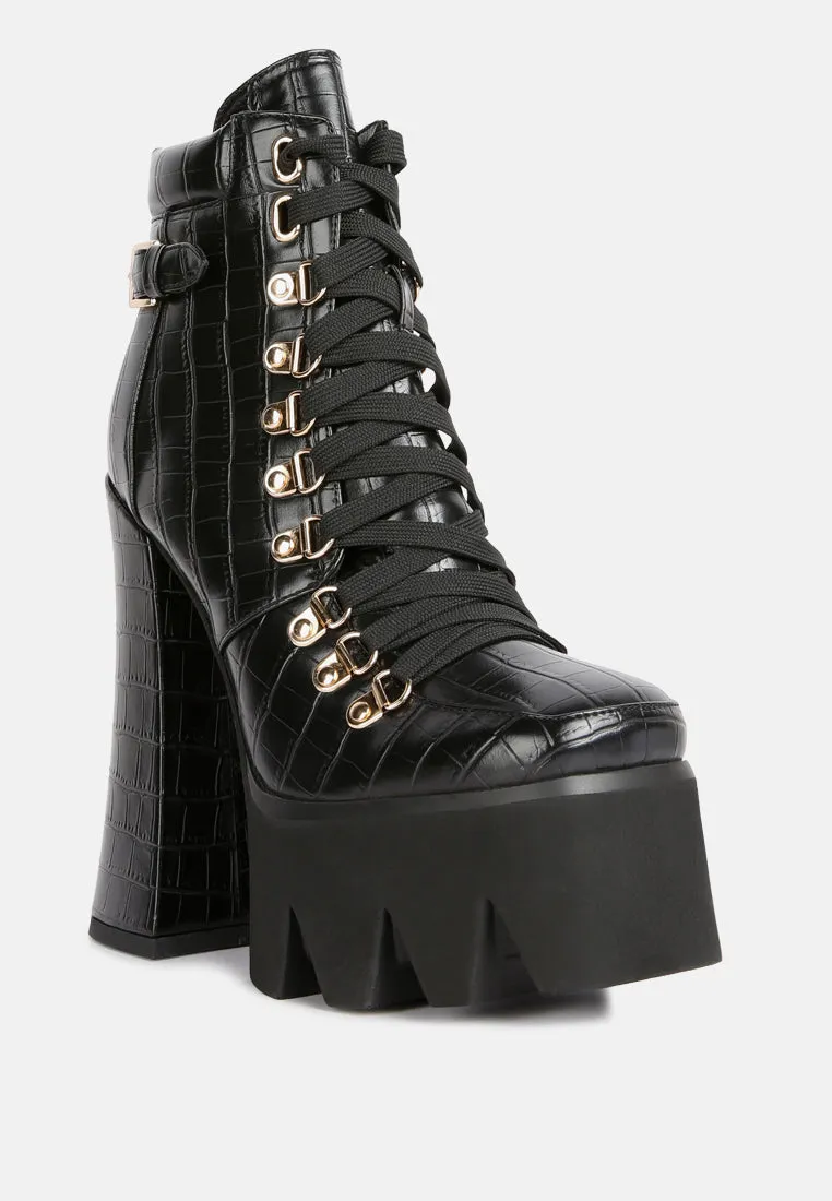 Boogie High Platform Lace Up Boots