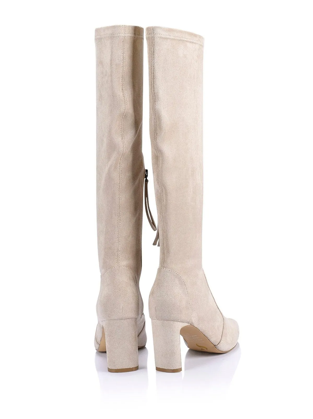 Bradley Tall Boots - Stone Stretch Microsuede