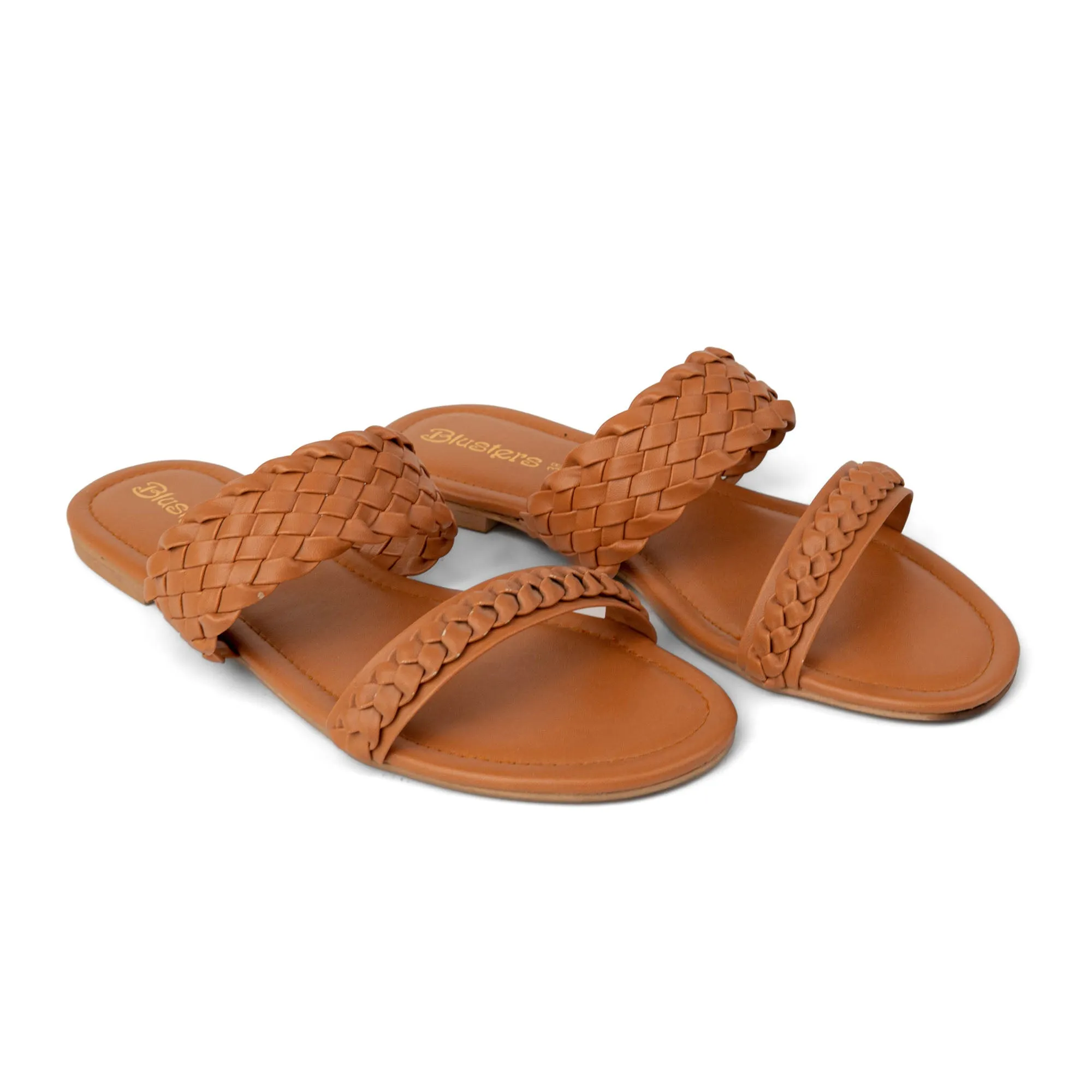 Brown Multi Braids Slides