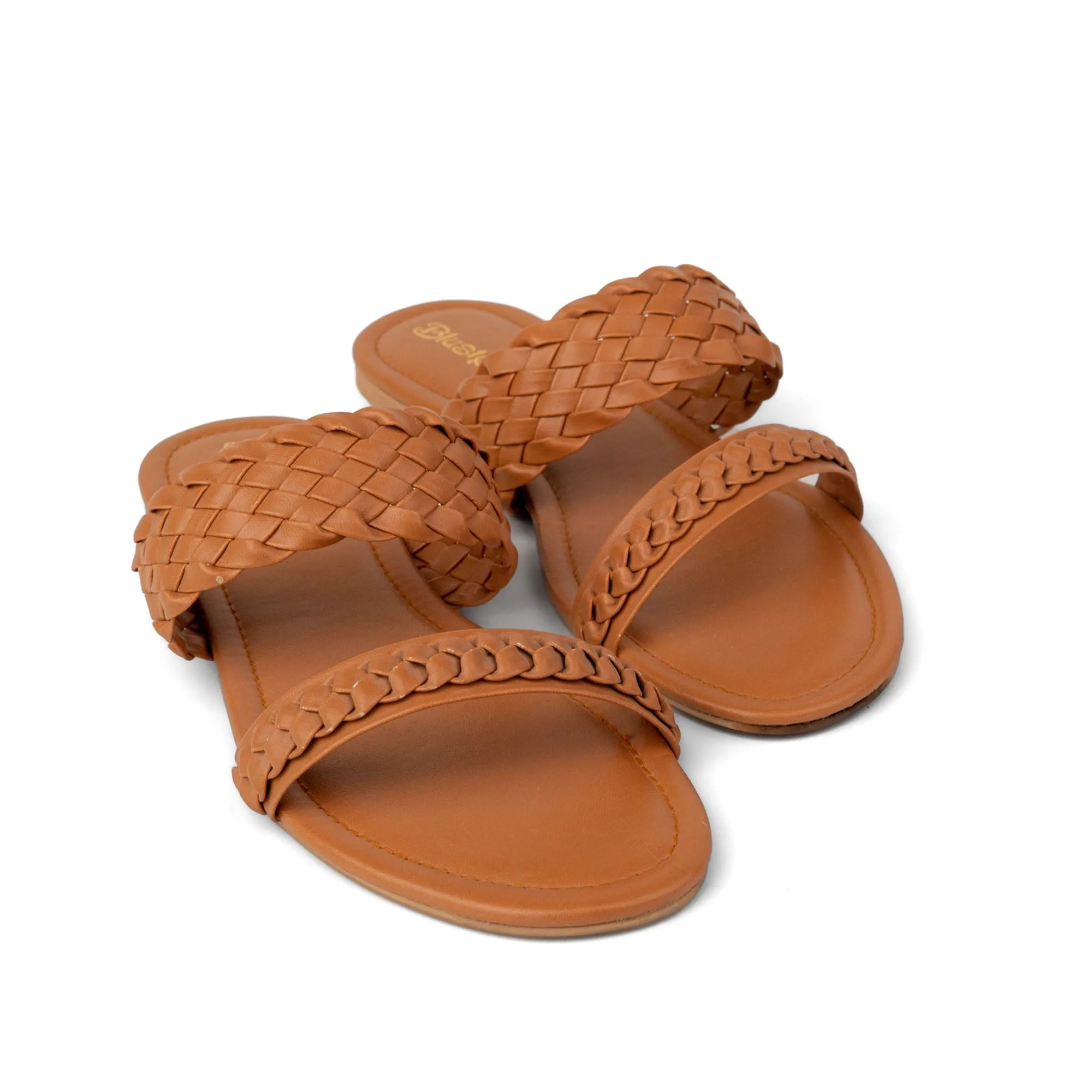 Brown Multi Braids Slides