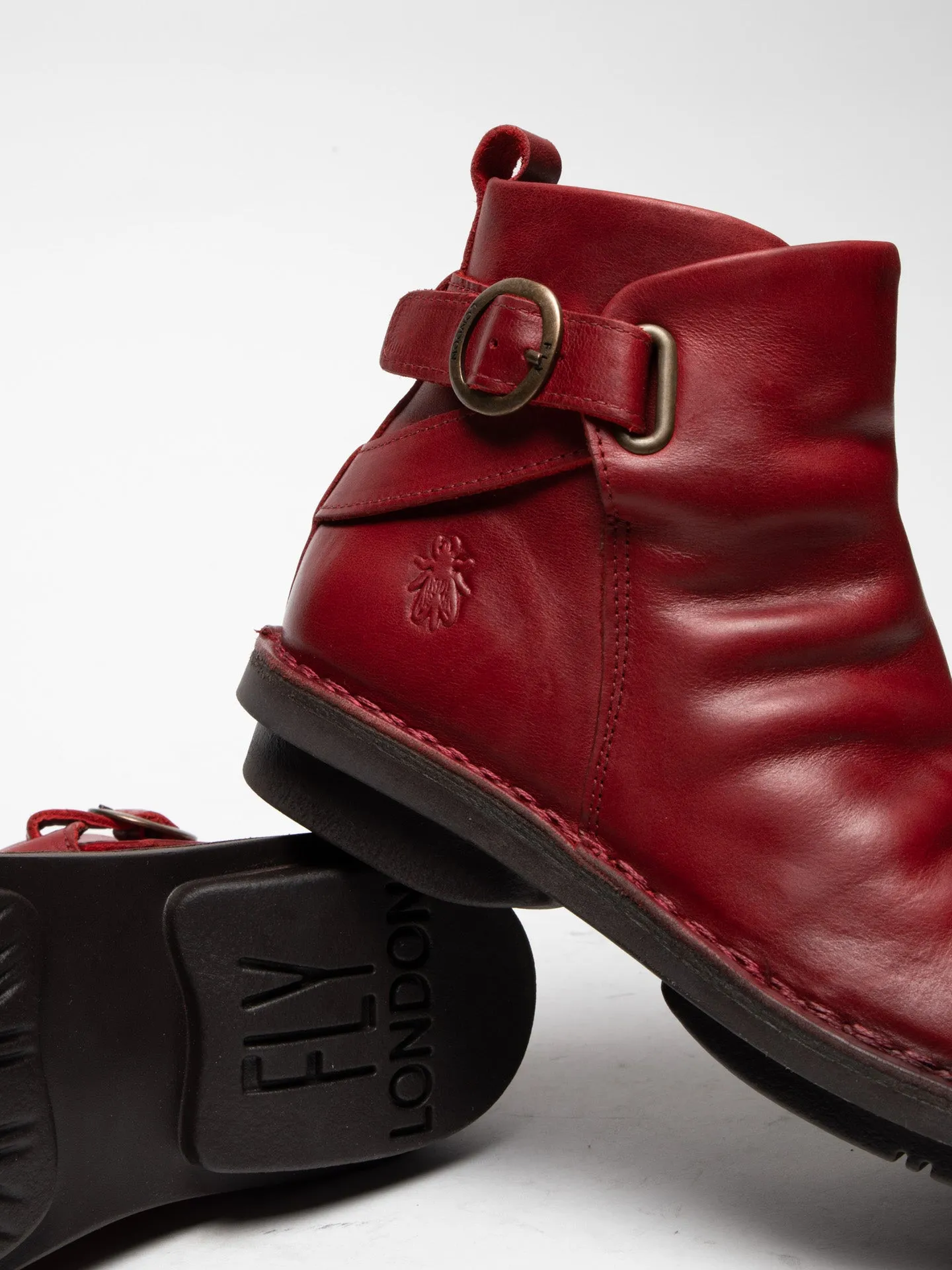 Buckle Ankle Boots FICO968FLY RUG RED