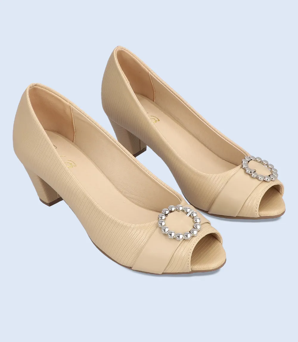 BW8342-FAWN-Women Casual Peep Toe's