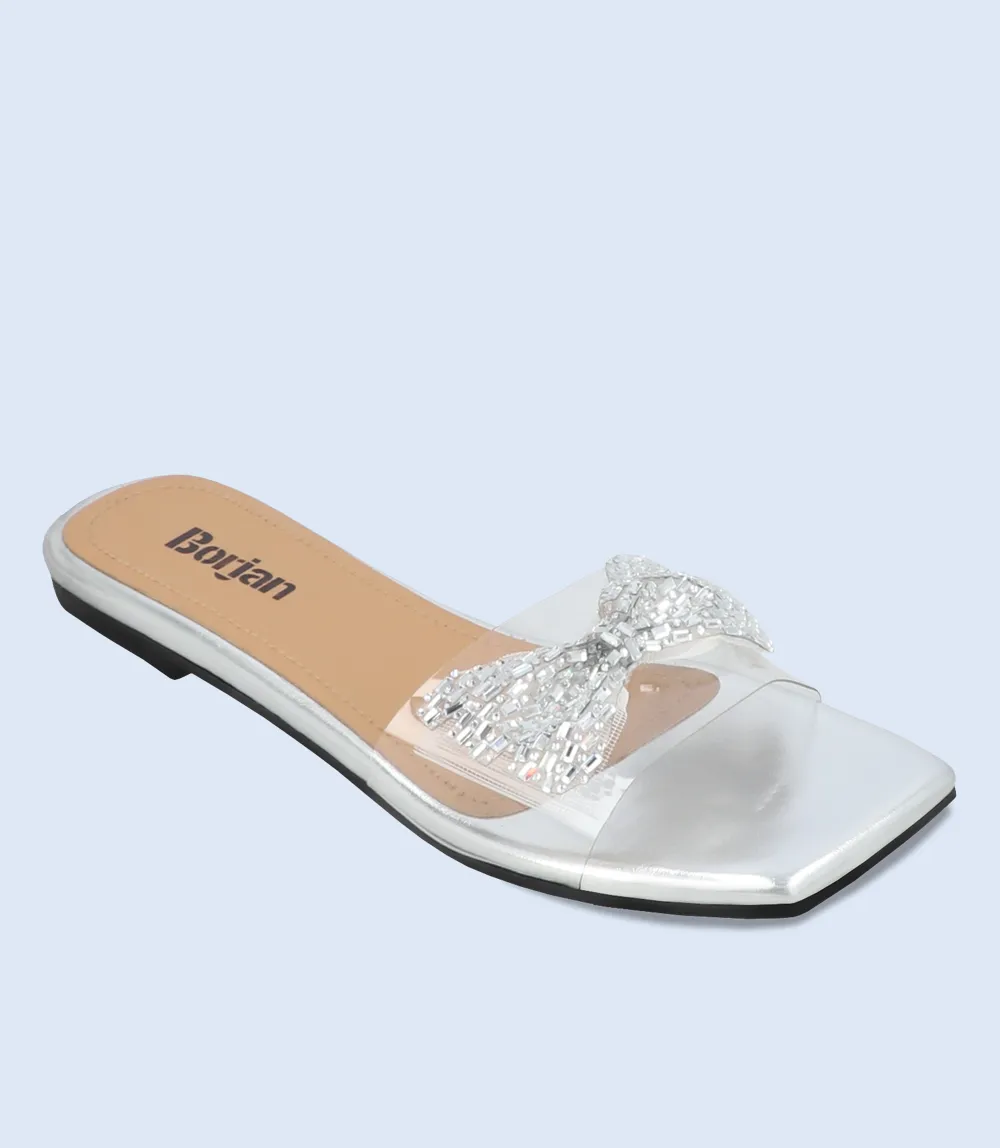 BW9496-SILVER-Women Slipper