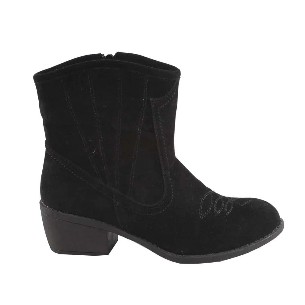 Calico-2 Black Women Cowboy Ankle Booties