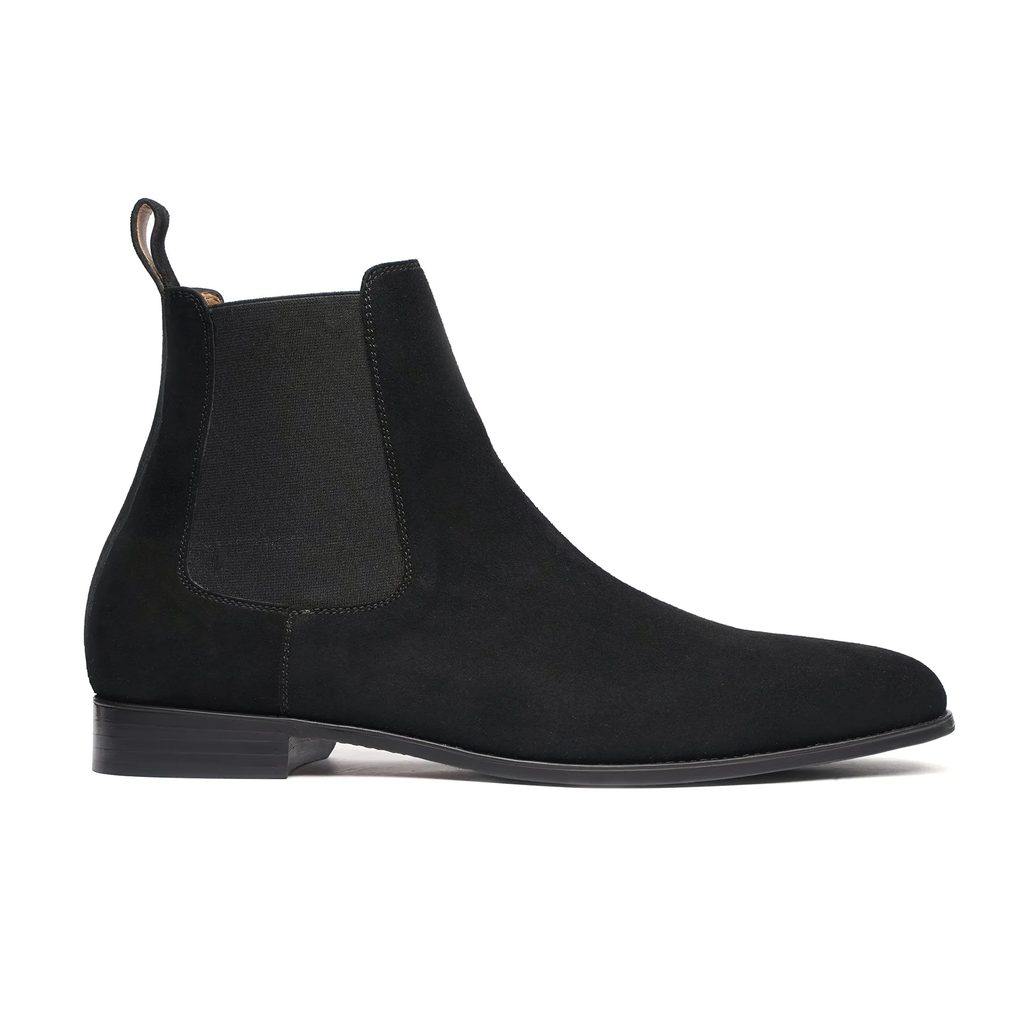 CHIHARU - BLACK KID SUEDE CHELSEA BOOT