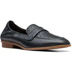 Clarks Womens Lyrical Way Leather Slip On Loafers