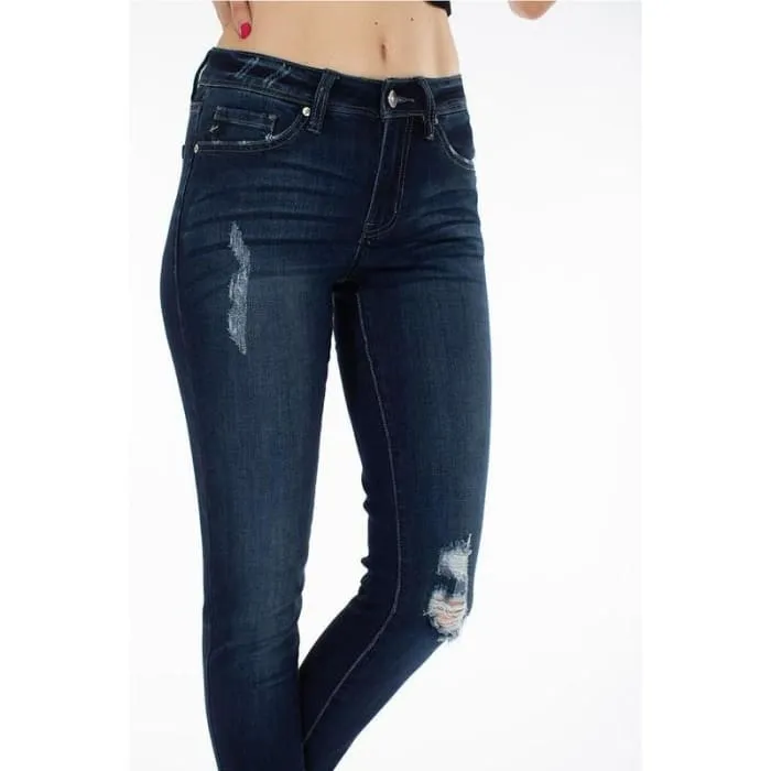 Dark Rinse Distressed Jeans