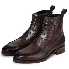 Derby Lace Up Boots - Brown