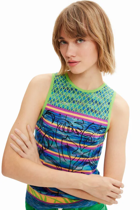 Desigual Knit Striped Knit Top