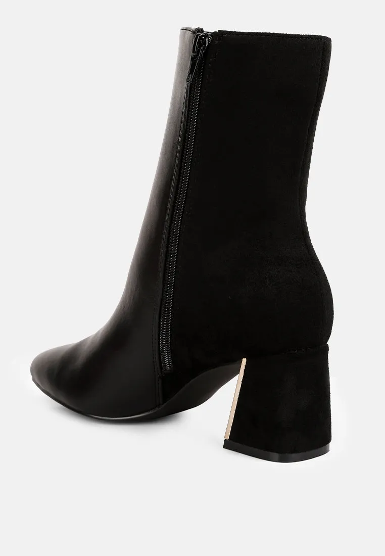 Desire Suede Back Panel High Ankle Boots