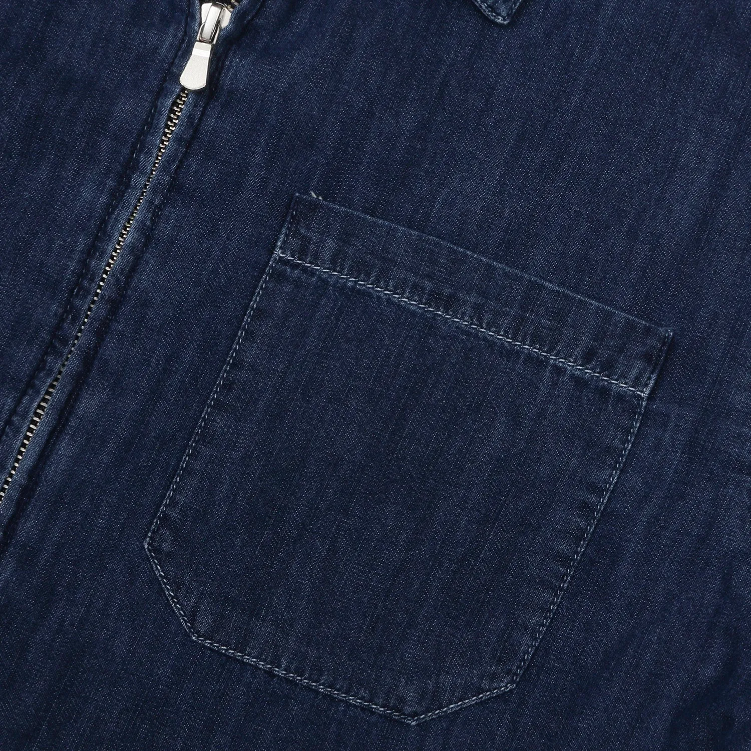 Edwin - Demo Zip Shirt - Light Blue Denim