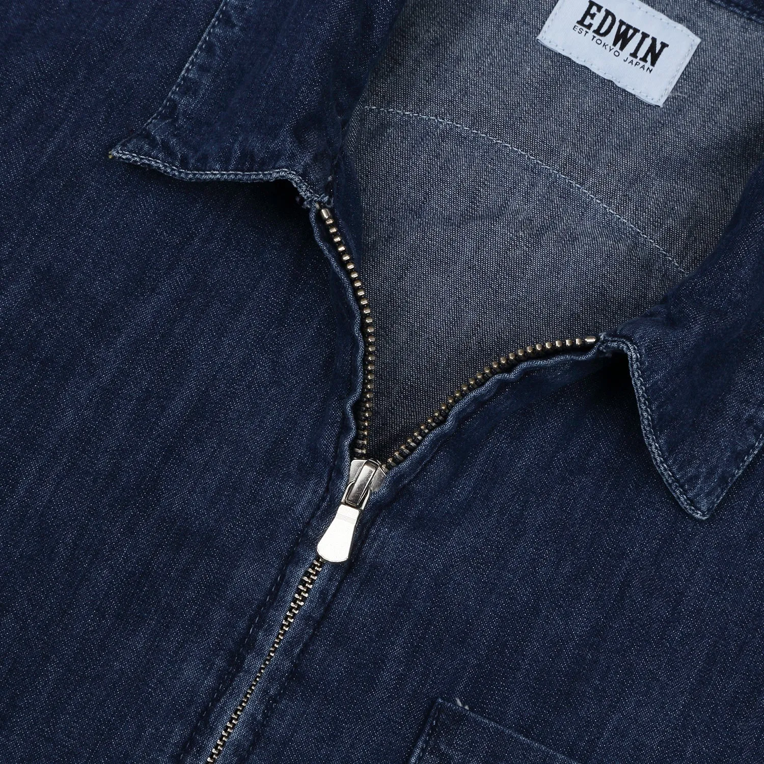 Edwin - Demo Zip Shirt - Light Blue Denim