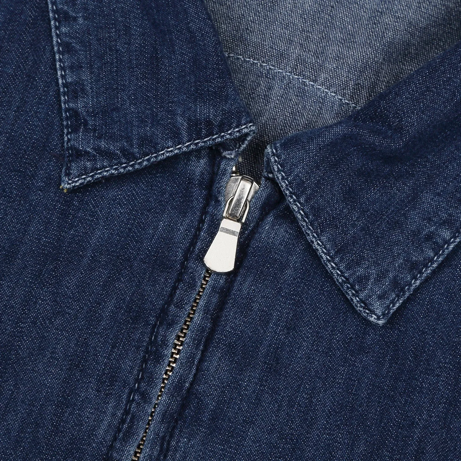 Edwin - Demo Zip Shirt - Light Blue Denim