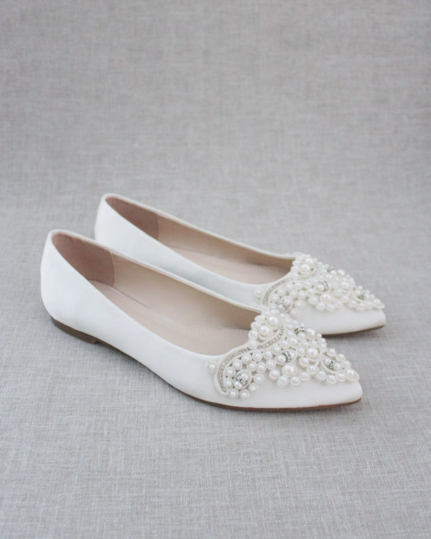 Embellished Pearl Flats for Brides