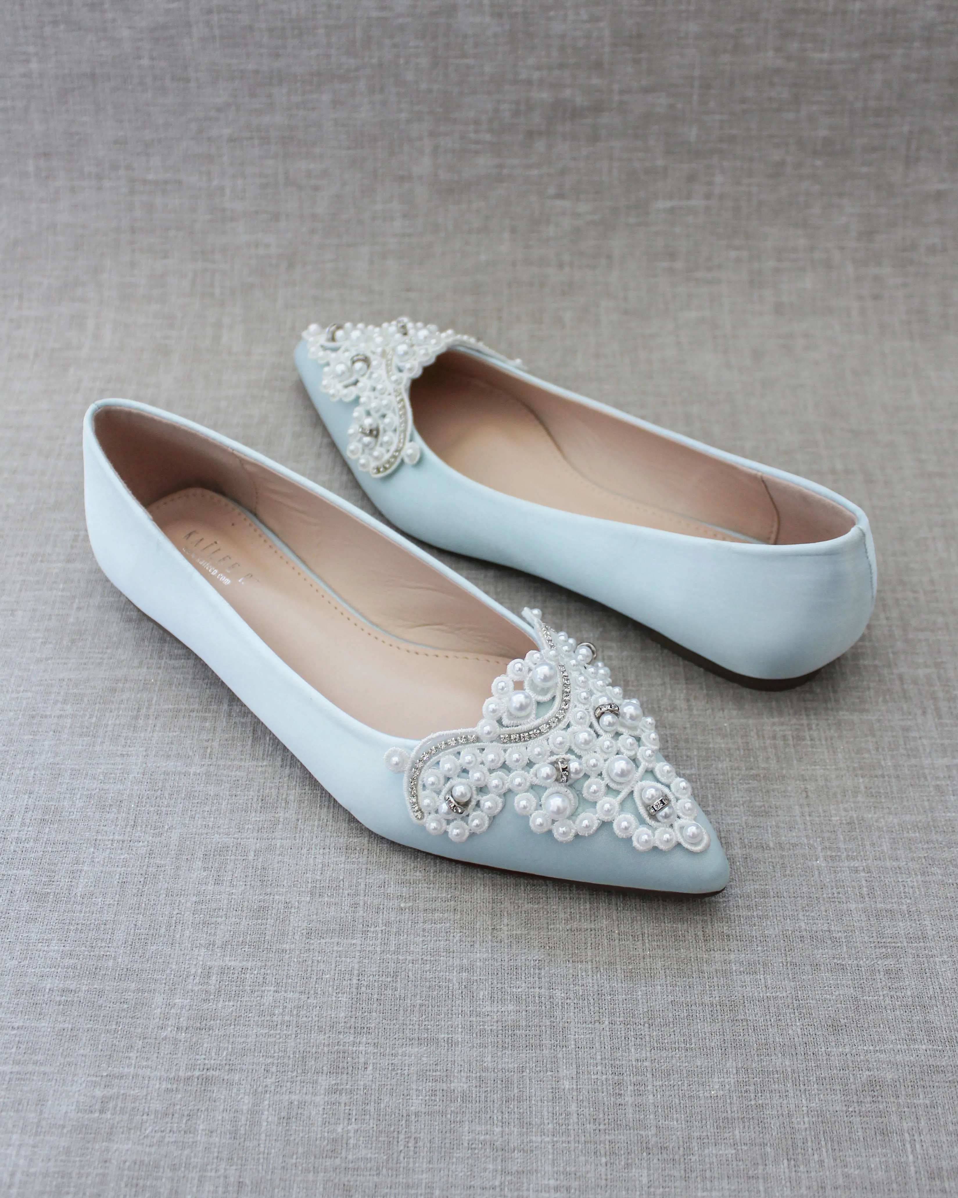 Embellished Pearl Flats for Brides