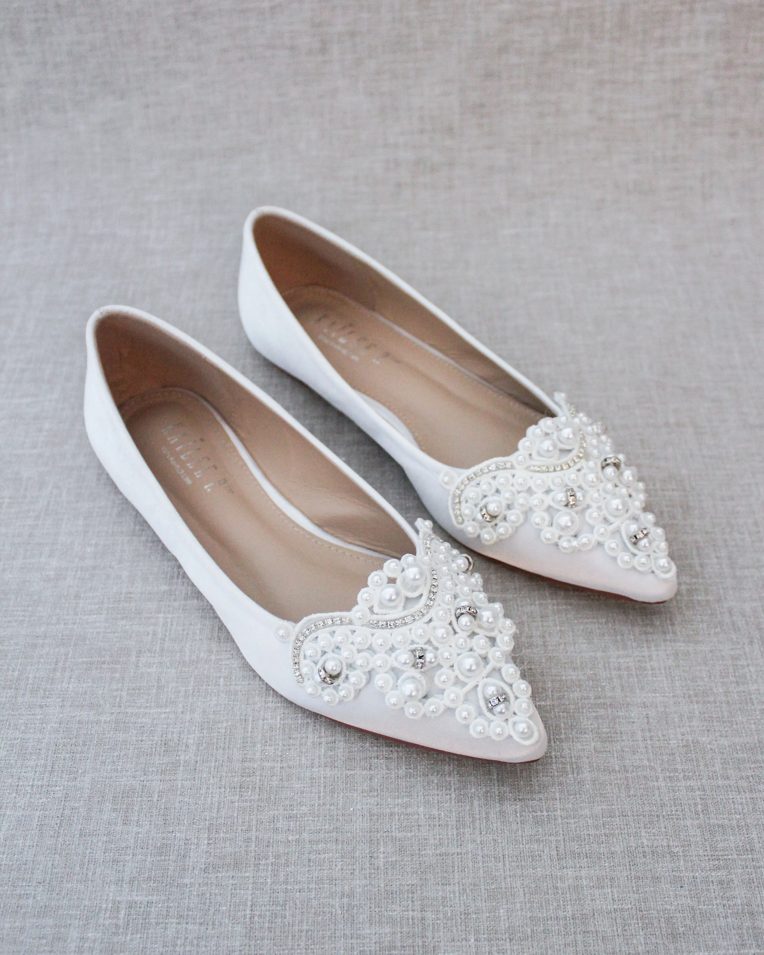 Embellished Pearl Flats for Brides