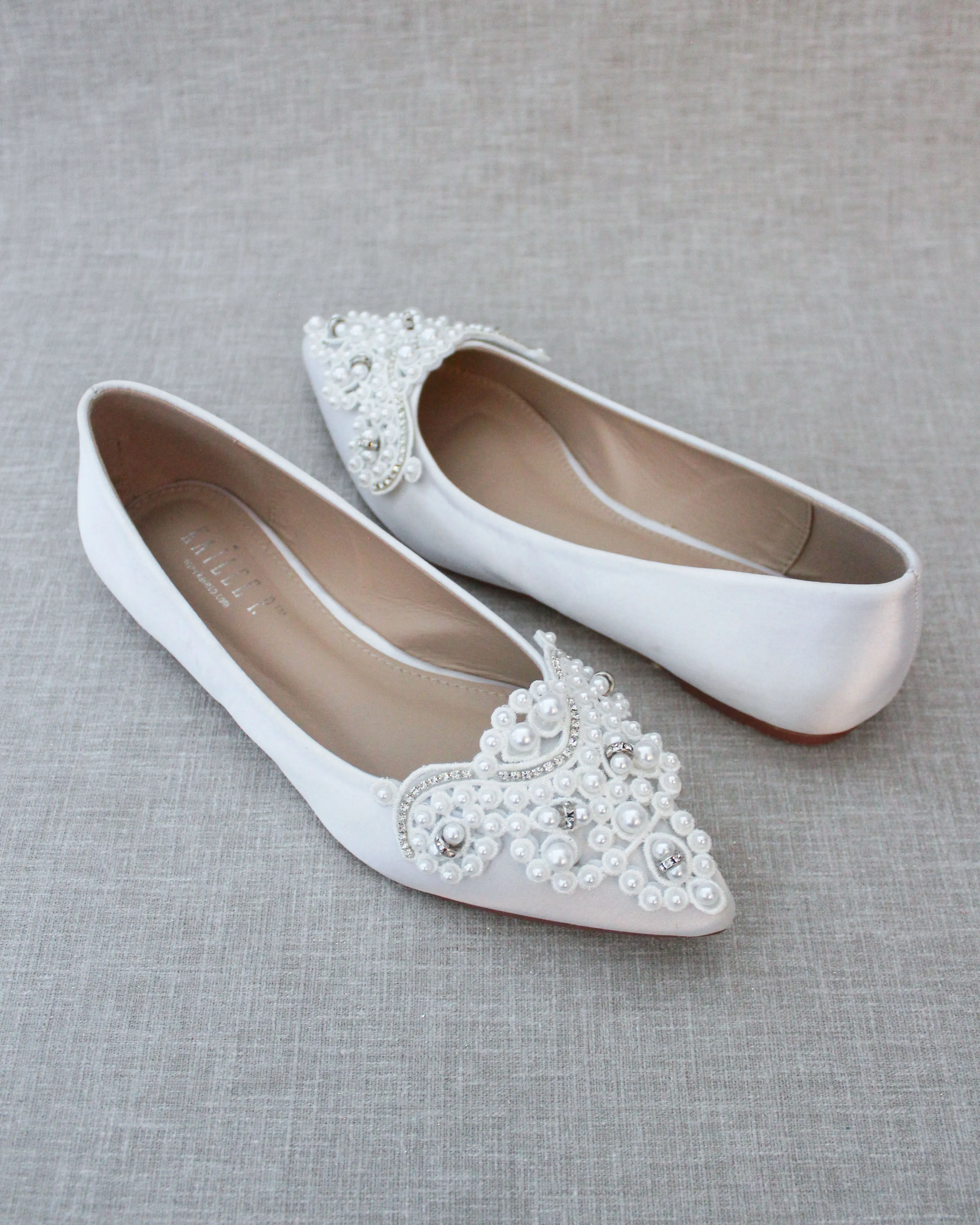 Embellished Pearl Flats for Brides