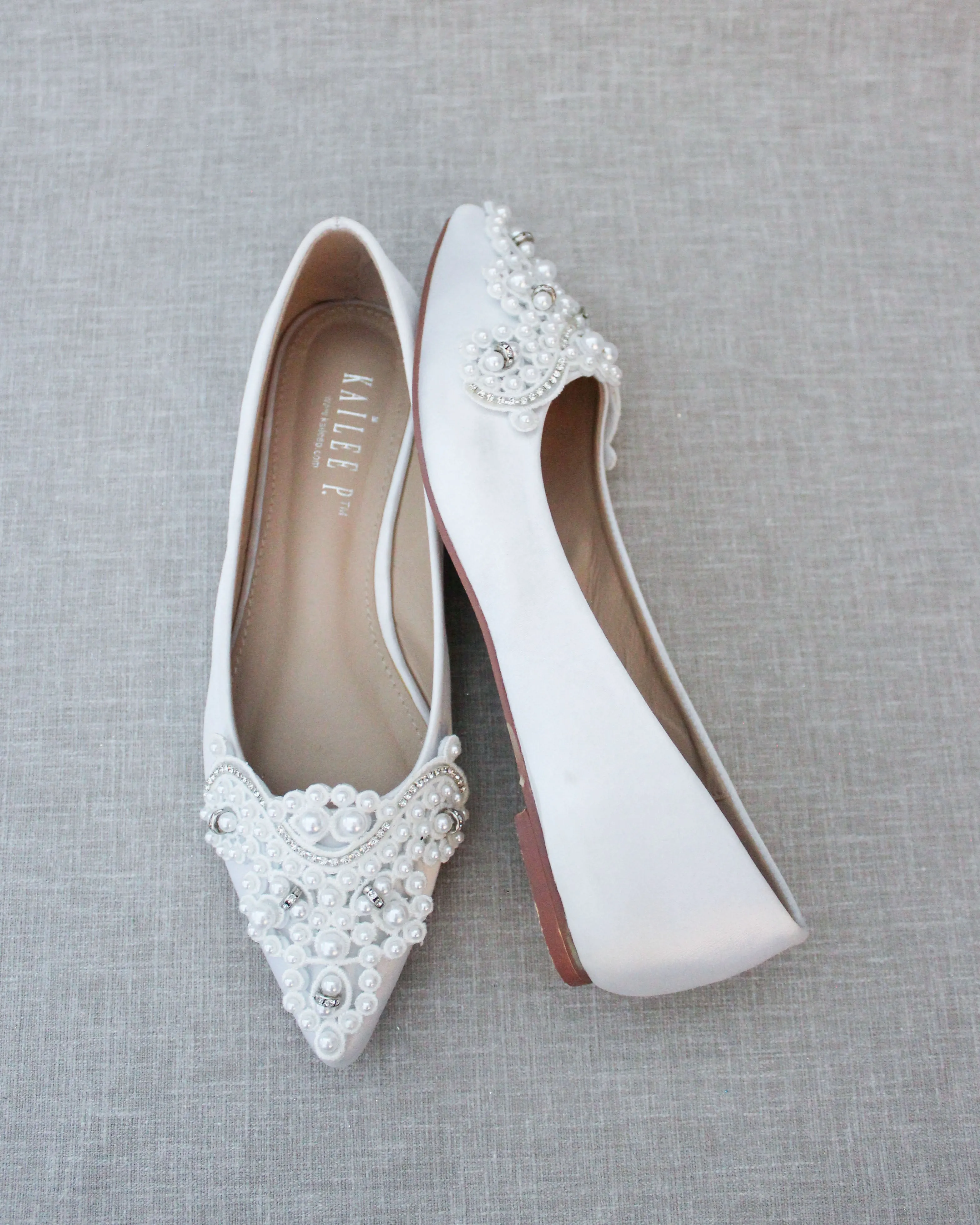 Embellished Pearl Flats for Brides