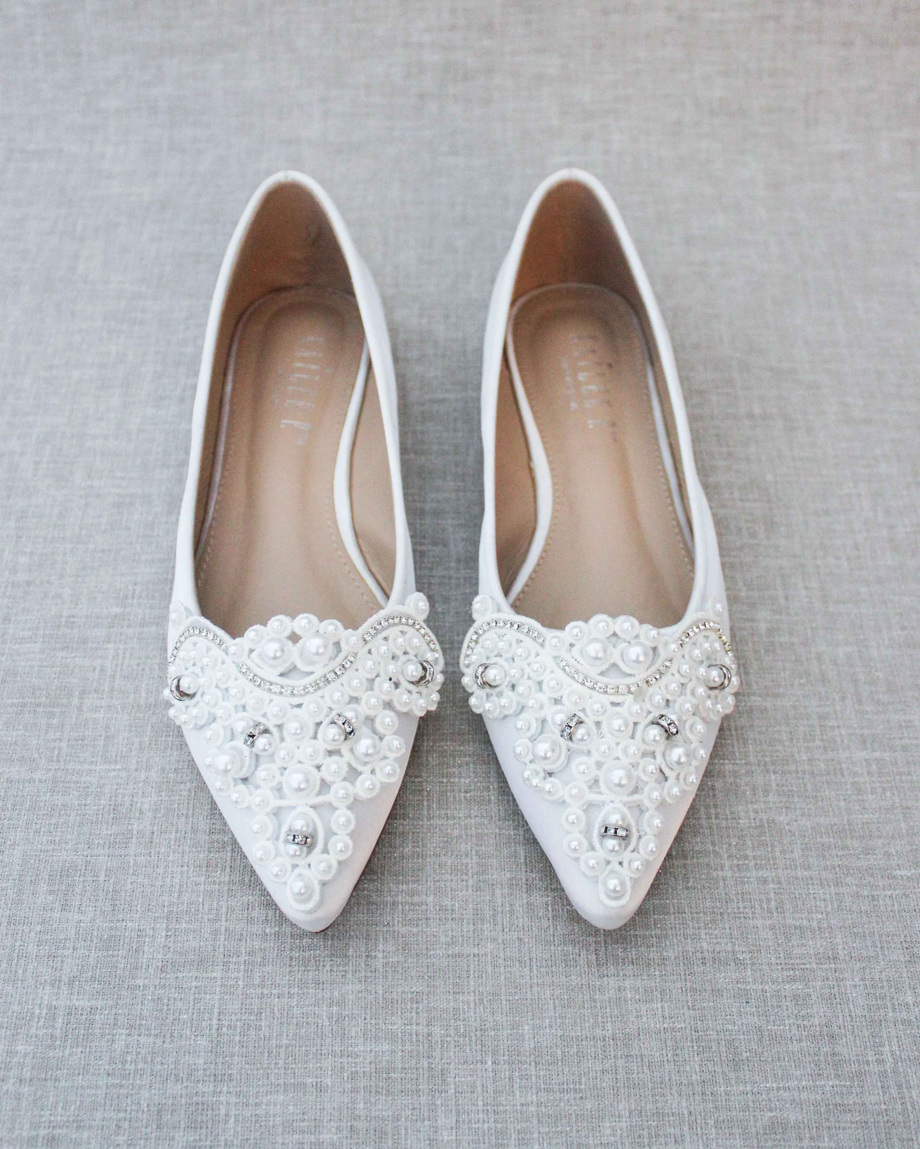 Embellished Pearl Flats for Brides