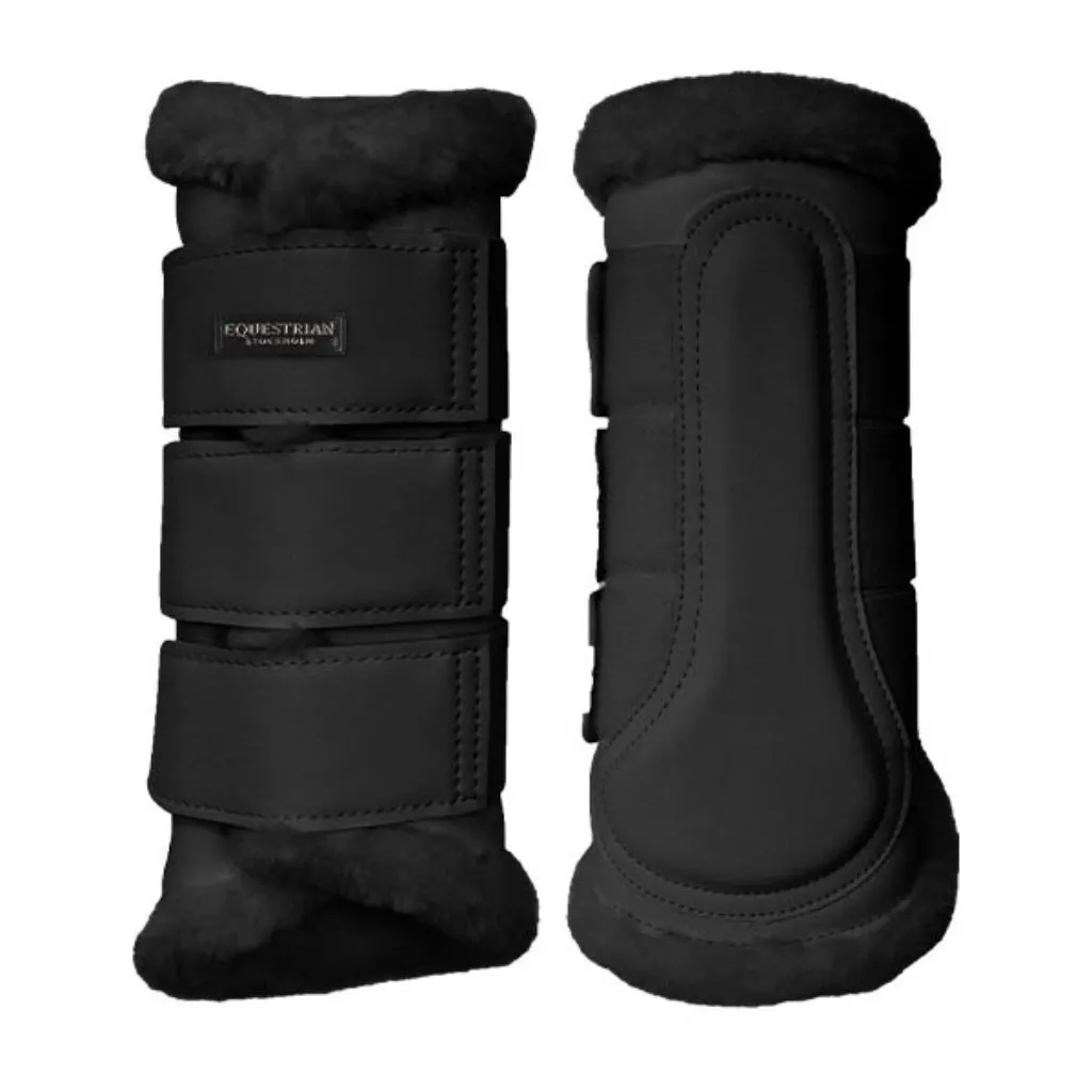 Equestrian Stockholm Brushing Boots Pair BLACK