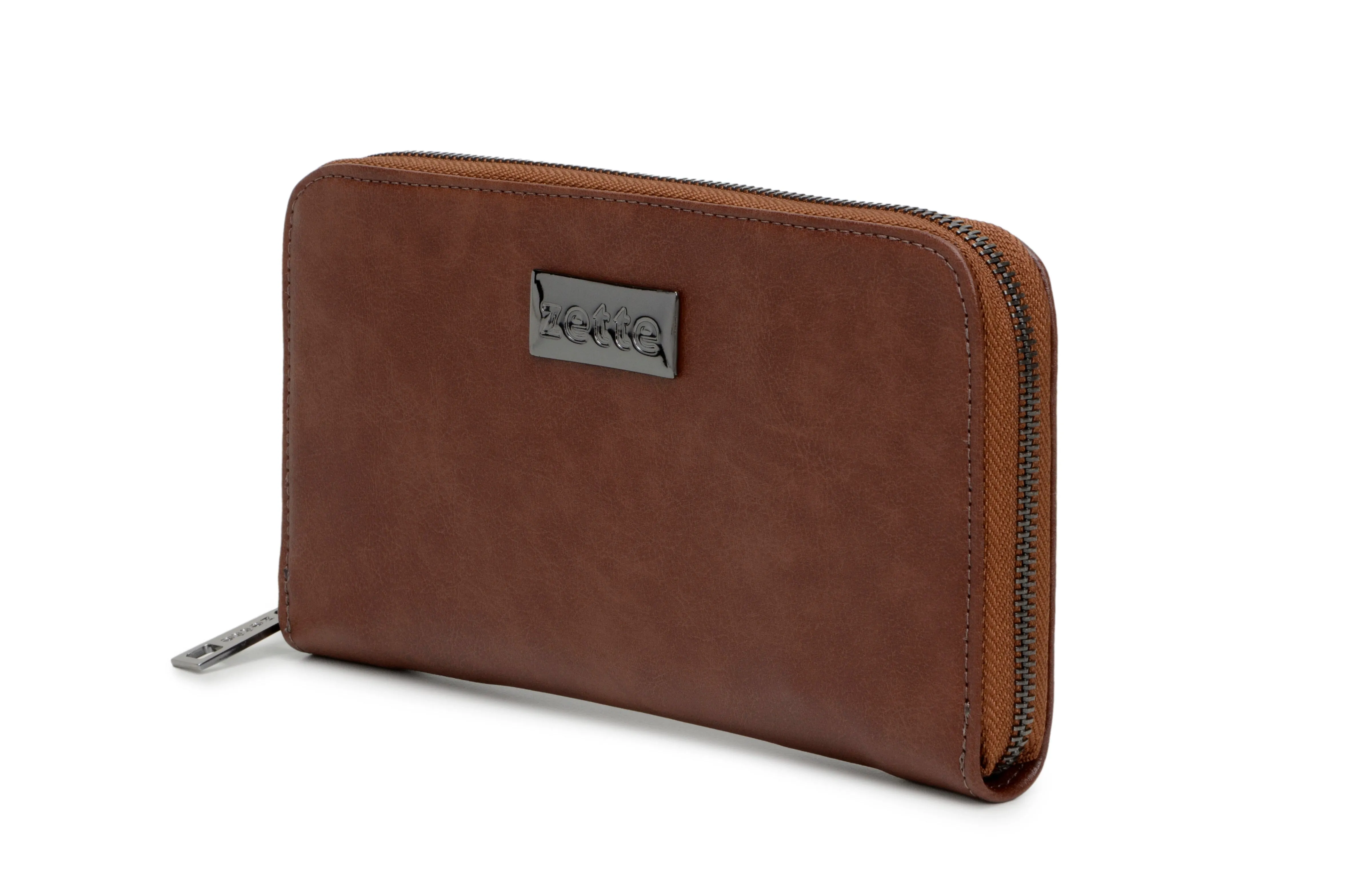 'Eve' women's vegan leather wallet Zette - cognac