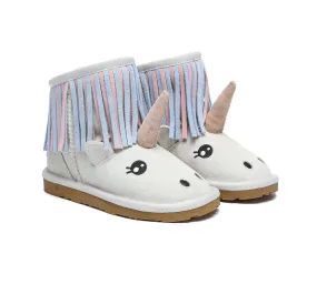 EVERAU® UGG Boots Kids Sheepskin Wool Unicorn Kids Plus