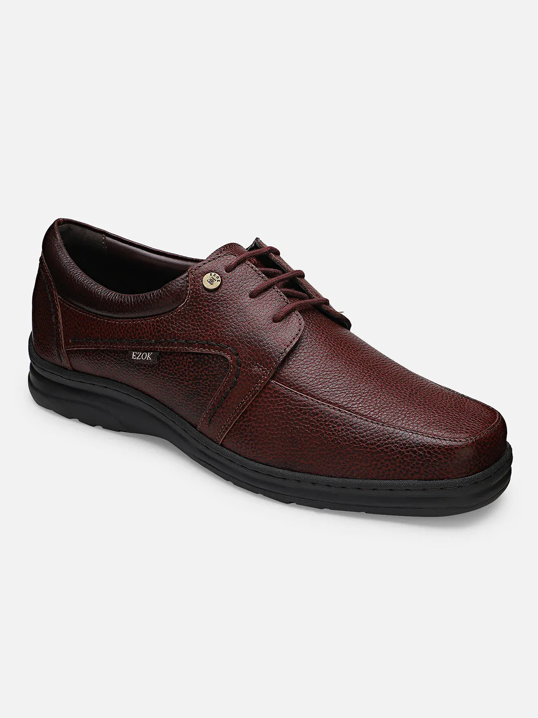 Ezok Men Hume 2174 Bordo Leather Casual Shoes