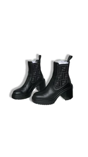 FENDI  “Black Domino” Biker Boots