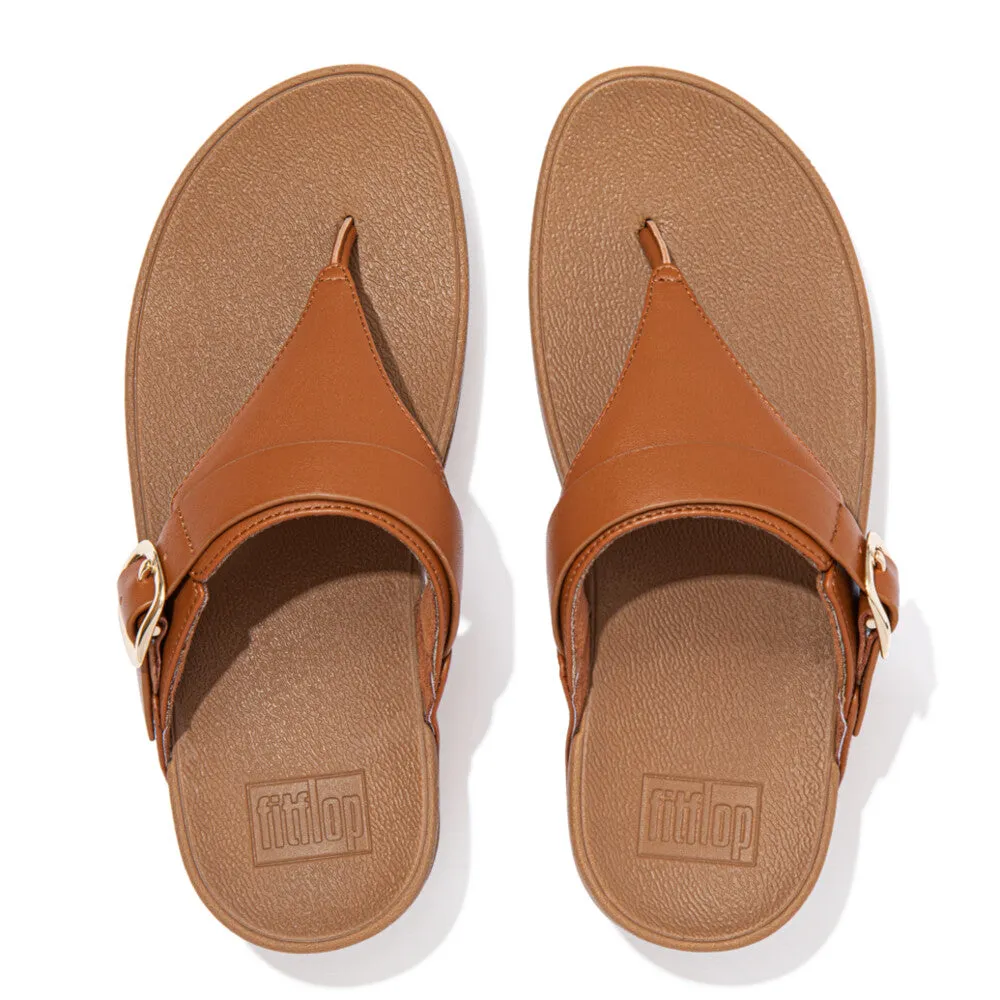 'FitFlop' Women's Lulu Adjustable Leather Toe-Posts Sandal - Light Tan