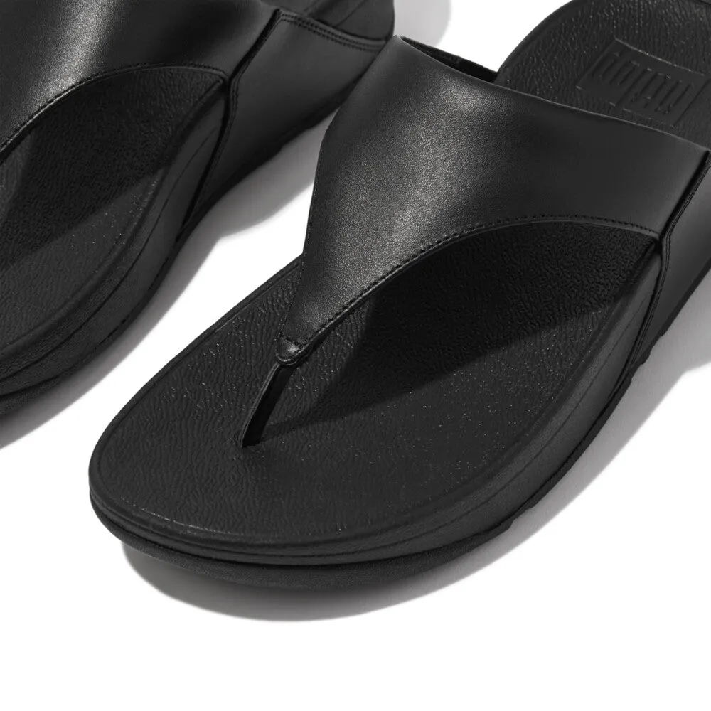 'FitFlop' Women's Lulu Leather Toe-Post Sandal - Black