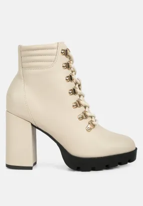 Hamiltons Lace Up Block Heel Boots