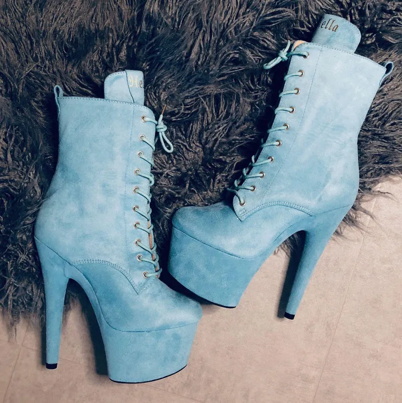 Hella Heels BabyDoll 7inch Boots - Baby Blue