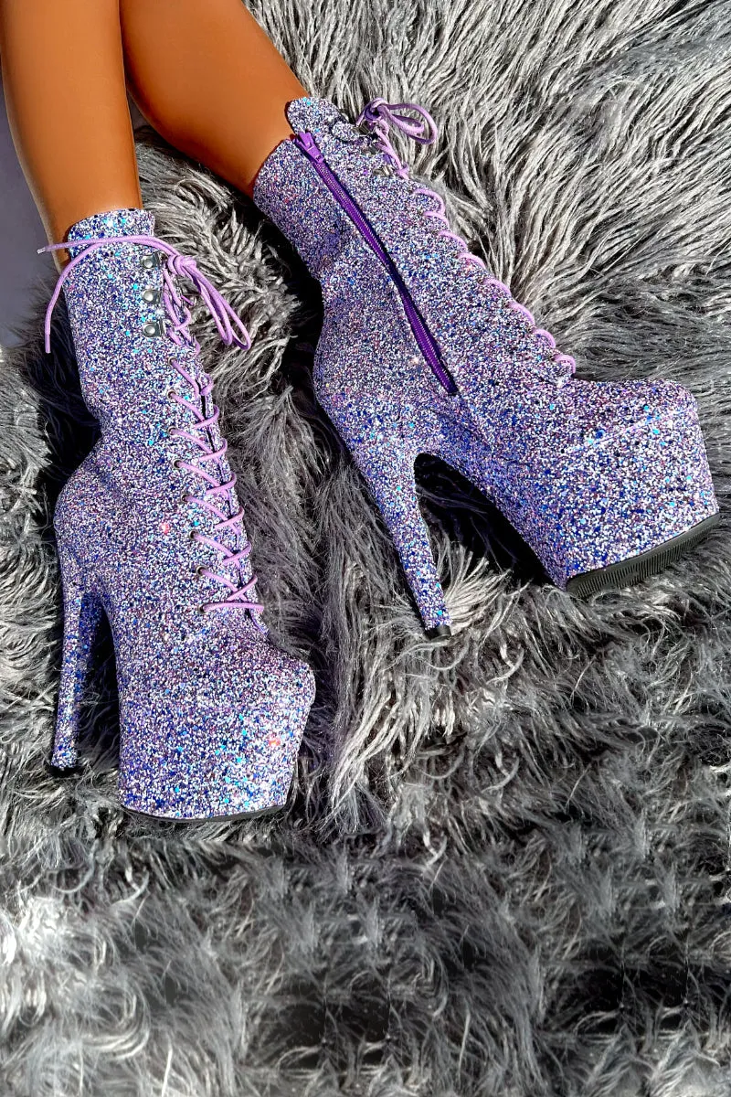 Hella Heels Glitterati XTRA 7inch Boots -  Confetti