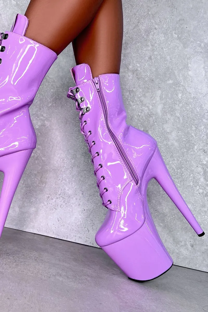 Hella Heels LipKit 8inch Boots - Grape