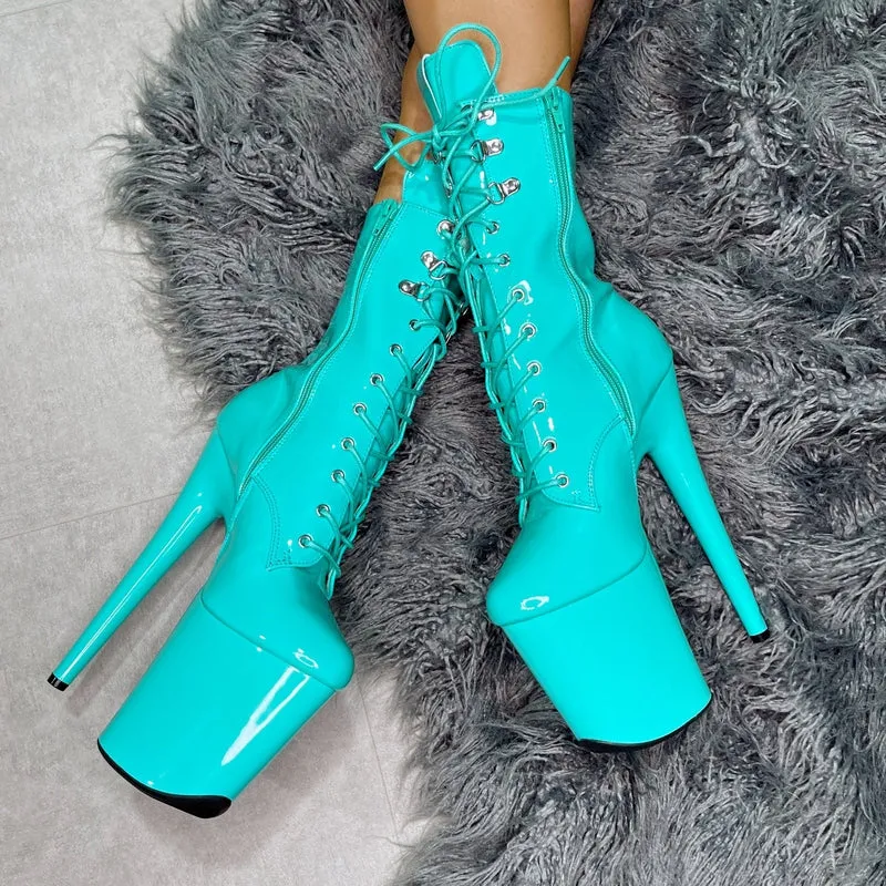 Hella Heels LipKit 8inch Boots - Minted