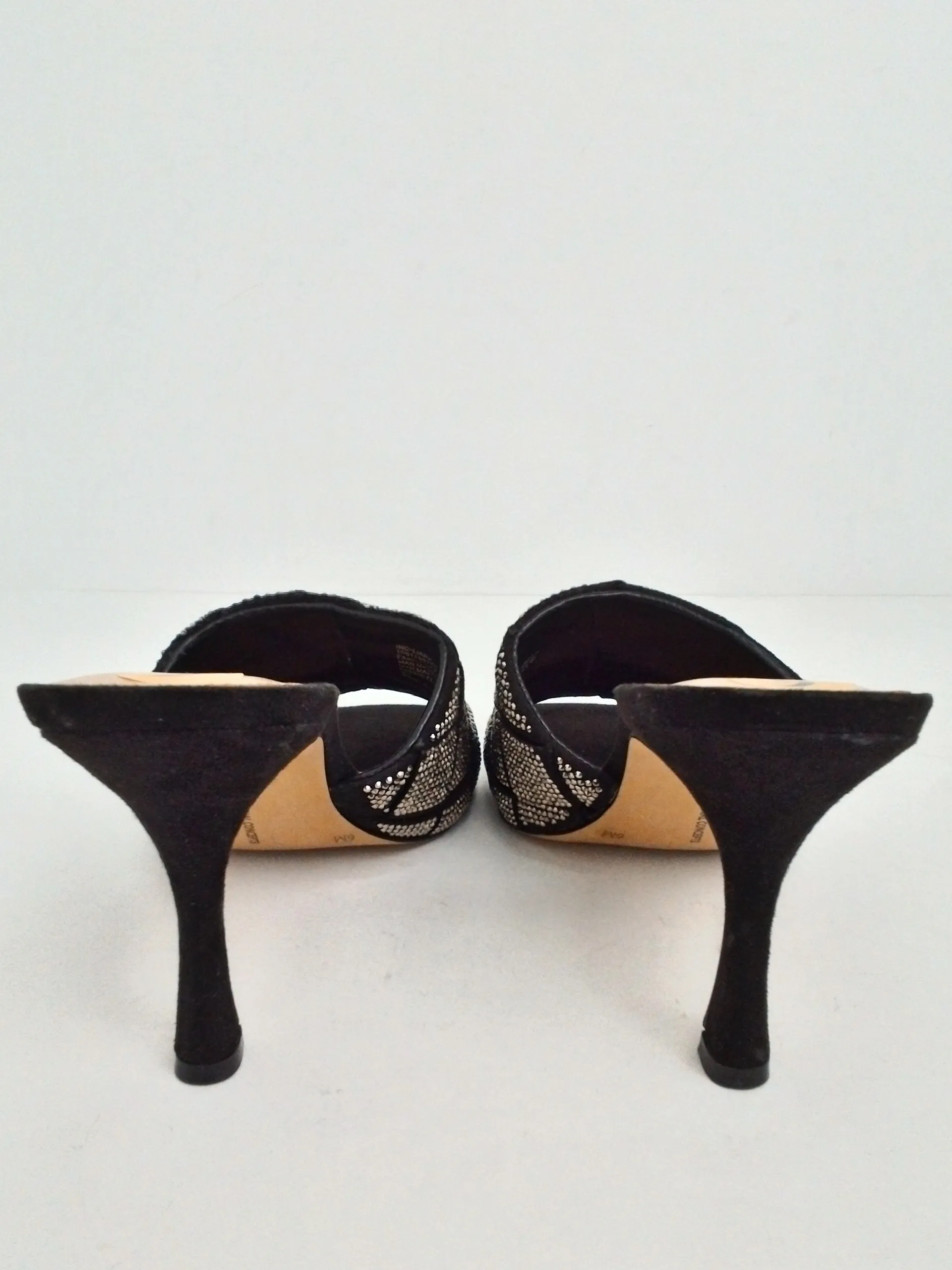 INC International Concepts Women's Liah Black/Silver Mules Size 6 M