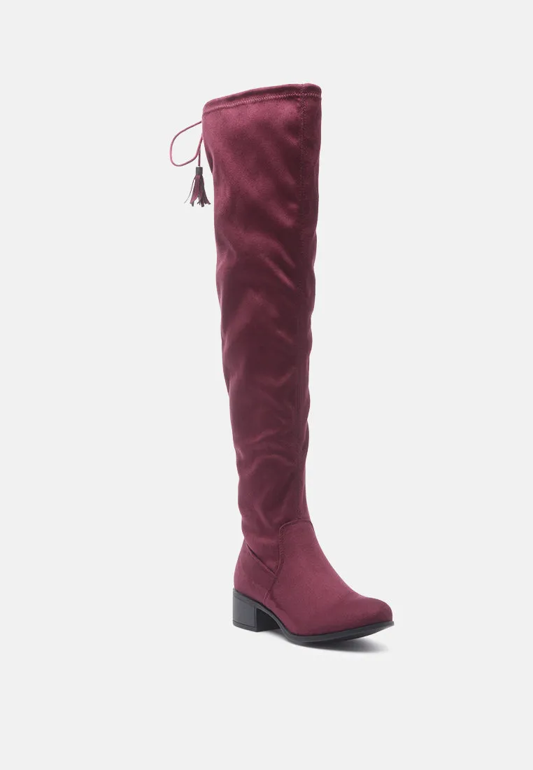 kiana faux leather over the knee boots