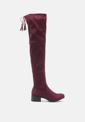 kiana faux leather over the knee boots