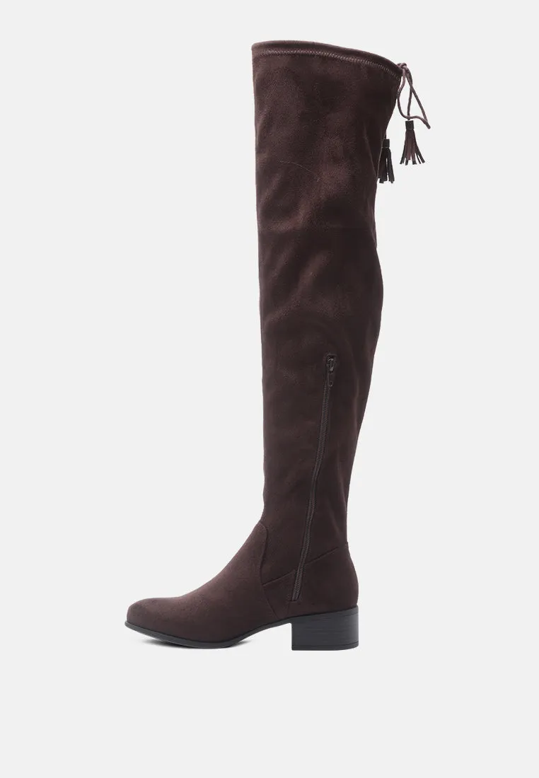 kiana faux leather over the knee boots